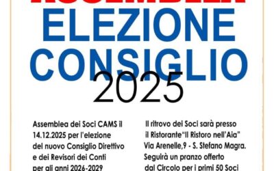 CONVOCAZIONE ASSEMBLEA ORDINARIA PER ELEZIONE CONSIGLIO DIRETTIVO 2026-2029